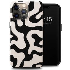 Selencia Coque arrière Vivid Tough iPhone 15 Pro Max - Art Wave Black