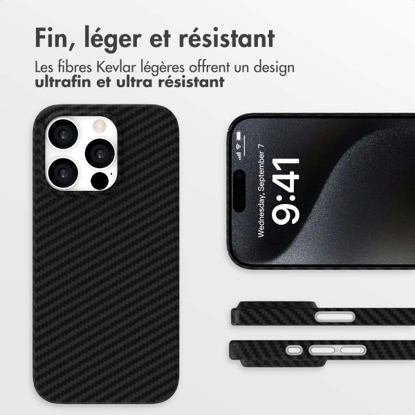 Accezz Coque Kevlar® MagSafe Apple iPhone 15 Pro - Noir
