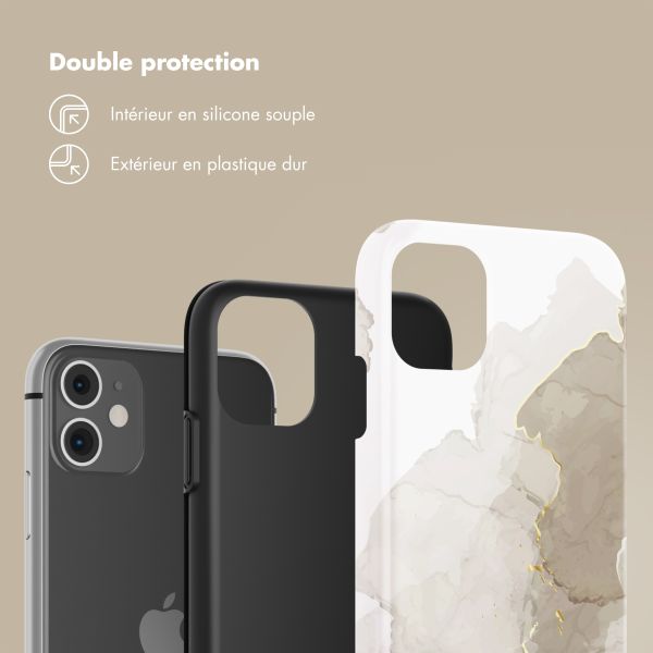 Selencia Coque arrière Vivid Tough iPhone 11 - Marble Light Brown