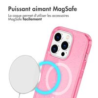 imoshion Coque Pailletée avec MagSafe Apple iPhone 14 Pro Max - Paillettes Rose