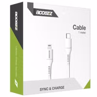 Accezz Câble Lightning vers USB-C - Certifié MFi - 1 mètre - Blanc