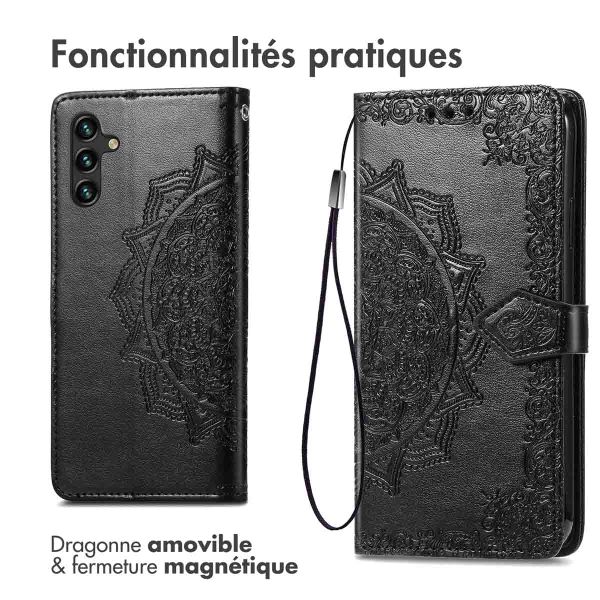 imoshion Etui de téléphone portefeuille Mandala Samsung Galaxy A25 (5G) - Noir