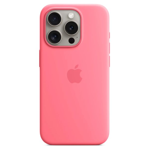 Apple Coque en silicone MagSafe Apple iPhone 15 Pro - Rose