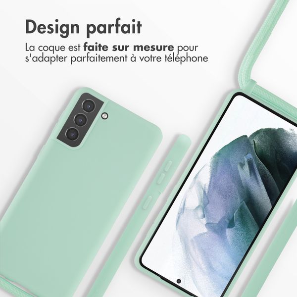 imoshion ﻿Coque en silicone avec cordon Samsung Galaxy S21 Plus - Menthe verte