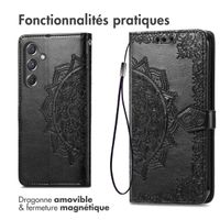 imoshion Etui de téléphone portefeuille Mandala Samsung Galaxy A15 (5G/4G) - Noir