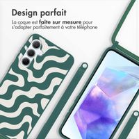 imoshion Coque design en silicone avec cordon Samsung Galaxy A55 - Petrol Green Groovy