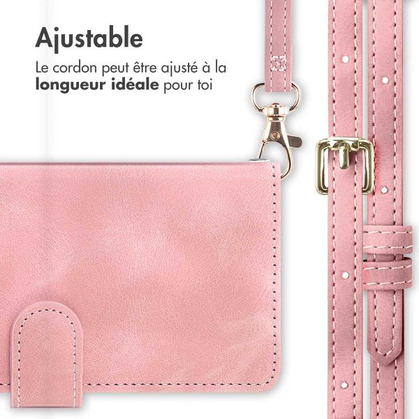 imoshion Etui de téléphone portefeuille avec cordon Samsung Galaxy A15 (4G/5G) - Rose