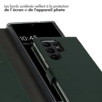 Selencia Étui de téléphone portefeuille en cuir véritable Samsung Galaxy S23 Ultra - Vert