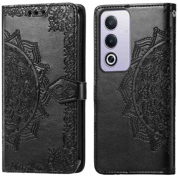 imoshion Etui de téléphone portefeuille Mandala Oppo A40 & Oppo A40M & Oppo A60 (5G) - Noir