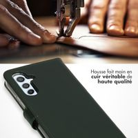 Selencia Étui portefeuille en cuir véritable Samsung Galaxy A54 (5G) - Vert