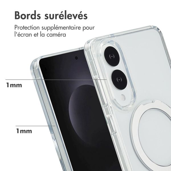 Accezz Coque Ring Stand avec MagSafe Samsung Galaxy S25 Edge - Transparent