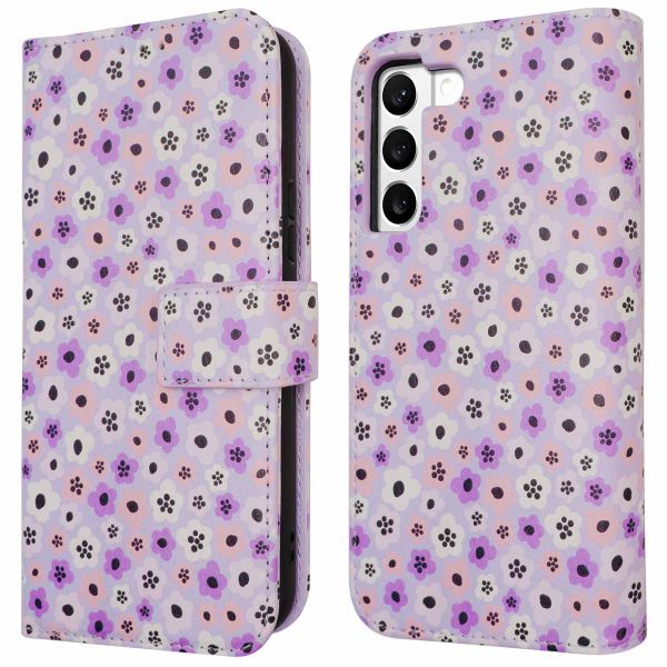 imoshion ﻿Étui de téléphone portefeuille Design Samsung Galaxy S22 - Purple Flowers