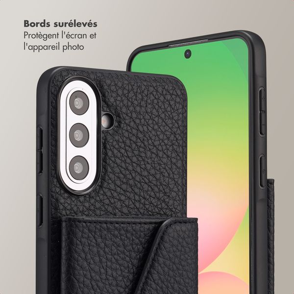 Selencia Coque de télephone Sera avec cordon et porte-cartes enveloppe Samsung Galaxy A57 (5G) - Noir