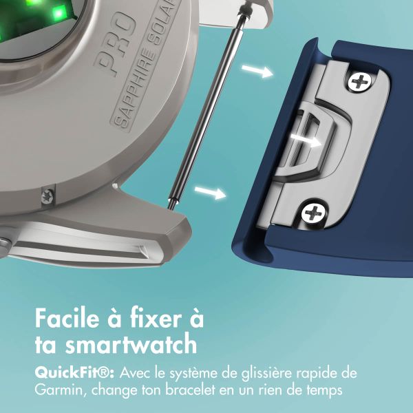 imoshion Bracelet QuickFit® en silicone  - Connexion Garmin 26 mm - Bleu foncé