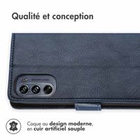 imoshion Étui de téléphone portefeuille Luxe Motorola Moto G62 - Bleu foncé