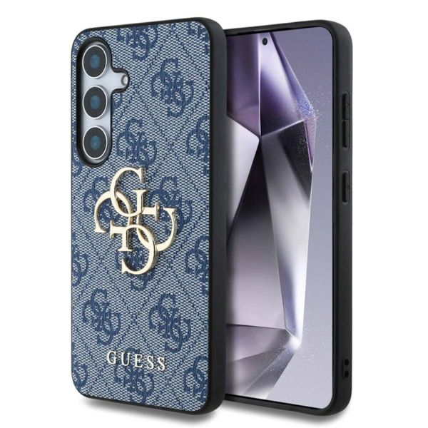 Guess Coque 4G Metal Logo Backcover Samsung Galaxy S25 - Bleu