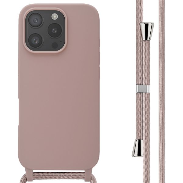 imoshion Coque en silicone avec cordon iPhone 16 Pro - Sand Pink