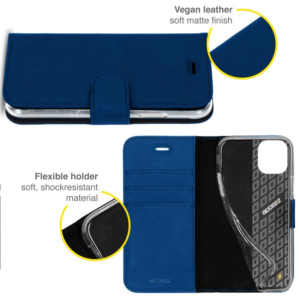 Accezz Étui de téléphone portefeuille Wallet iPhone 13 Pro - Bleu foncé