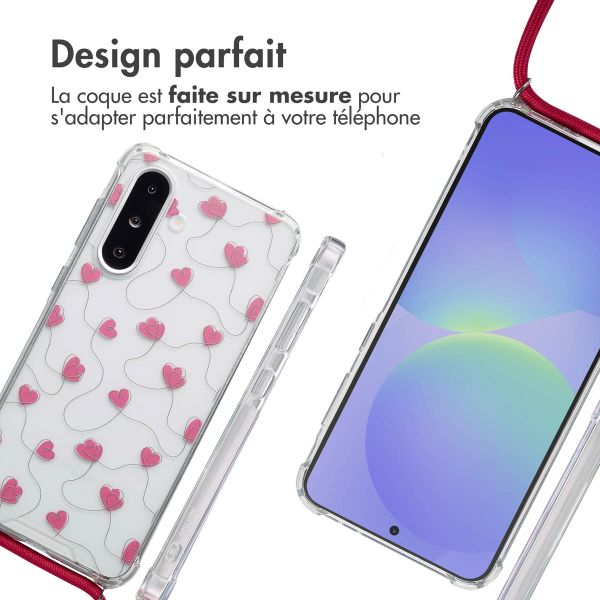 imoshion Coque Design avec cordon Samsung Galaxy A36 - Dusty Rose Connected Hearts