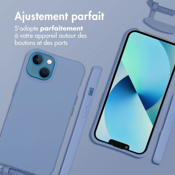 imoshion Coque arrière Color avec cordon amovible et MagSafe Apple iPhone 13 - Ash Blue