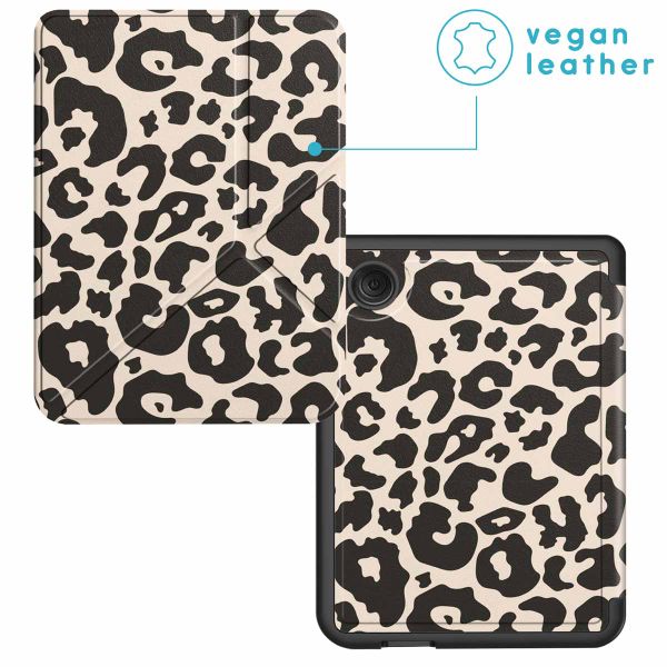 imoshion Étui de liseuse portefeuille design Pliable Kobo Clara Colour / Kobo Clara BW - Leopard