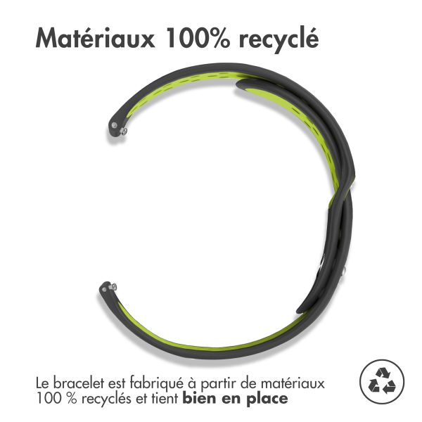 imoshion Bracelet sportif en silicone - Connexion universelle de 18 mm - Noir / Lime