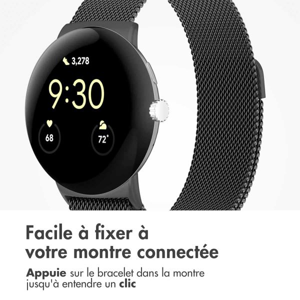 imoshion Bracelet magnétique milanais Google Pixel Watch 3 / 4 (45 mm) - Noir