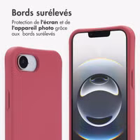 imoshion Coque arrière Color avec cordon amovible et MagSafe Apple iPhone 16e - Red Raspberry