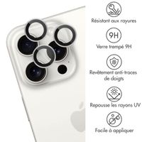 imoshion Lot de 2 protections d'objectif de caméra Apple iPhone 15 Pro / 15 Pro Max - White Titanium