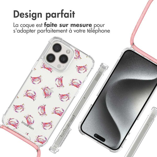 imoshion Coque Design avec cordon iPhone 15 Pro Max - Crab Watercolor