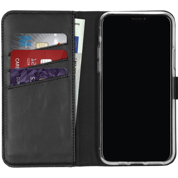 Selencia Étui portefeuille en cuir véritable Apple iPhone 11 Pro - Noir