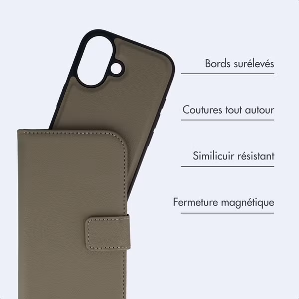 imoshion Étui portefeuille luxe 2-en-1 amovible Apple iPhone 16 - Vert