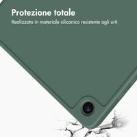 Accezz Coque tablette portefeuille Smart Silicone Samsung Galaxy Tab A9 8.7 pouces - Vert foncé