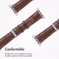 imoshion Bracelet Cuir Crocodile Apple Watch Series 1 á 11 / SE / Ultra (44/45/46/49 mm) - Brun