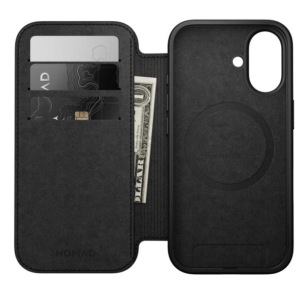Nomad Étui de télephone portefeuille Modern Leather Folio Apple iPhone 17 - Noir