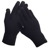 Selencia Gants Tactiles Tricotés - Taille Unique - Noir