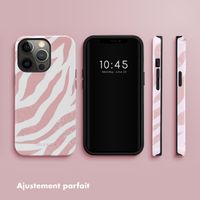 Selencia Coque arrière Vivid Apple iPhone 13 Pro - Colorful Zebra Old Pink