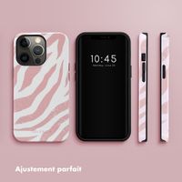 Selencia Coque arrière Vivid Tough iPhone 13 Pro - Colorful Zebra Old Pink