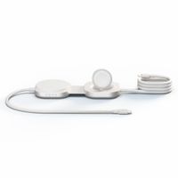 Zens Câble USB-C Pro 3 avec chargeur sans fil pour téléphone / earbuds / Apple Watch - MagSafe et Qi2 - Blanc