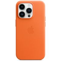 Apple Coque Leather MagSafe Apple iPhone 14 Pro - Orange