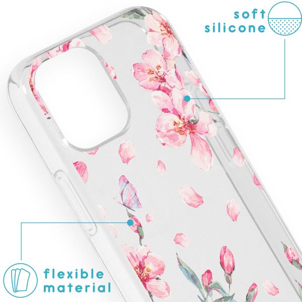 imoshion Coque Design Apple iPhone 13 Mini - Fleur - Rose