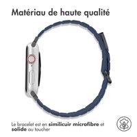 imoshion Bracelet en cuir magnétique Apple Watch Series 1-9 / SE - 38/40/41 mm / Series 10 - 42 mm - Bleu