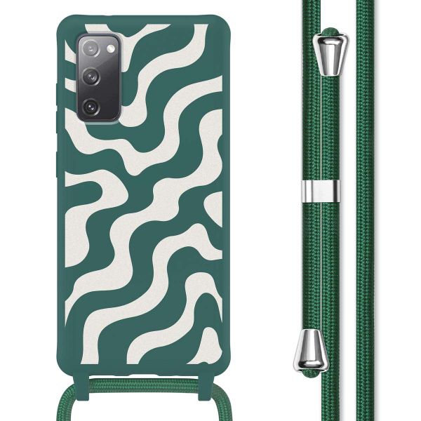 imoshion Coque design en silicone avec cordon Samsung Galaxy S20 FE - Petrol Green Groovy