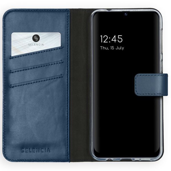 Selencia Étui de téléphone portefeuille en cuir véritable Samsung Galaxy M31