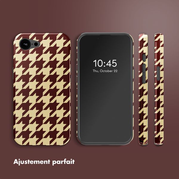 Selencia Coque arrière Vivid avec MagSafe Apple iPhone 16e - Pied-de-Poule