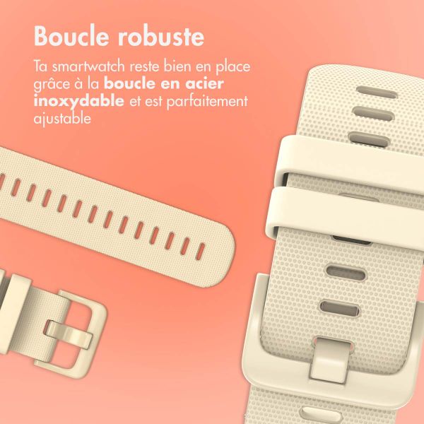 imoshion Bracelet sport en silicone avec boucle - Connexion universelle 20 mm - Beige