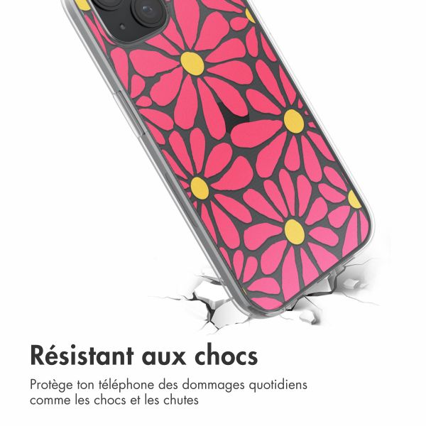 imoshion Coque design pour iPhone 15 - Dusty Rose Flowers Connect