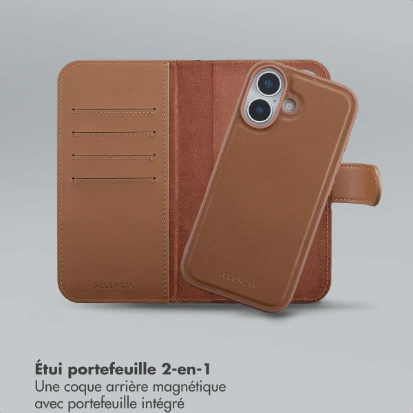 Selencia Étui portefeuille amovible Olyn avec MagSafe Apple iPhone 17 - Marron