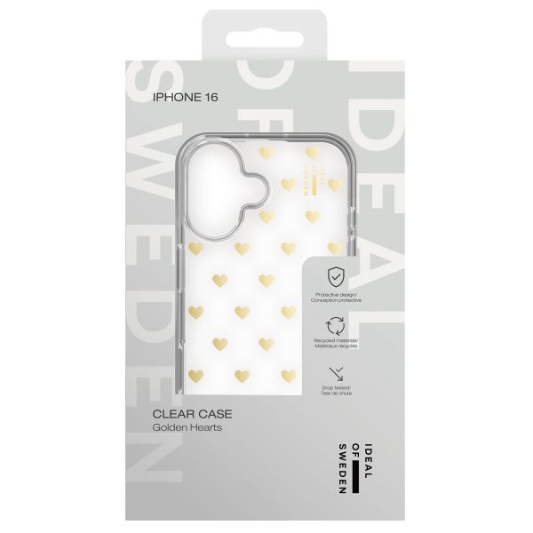iDeal of Sweden Coque arrière Mirror Apple iPhone 16 - Golden Hearts