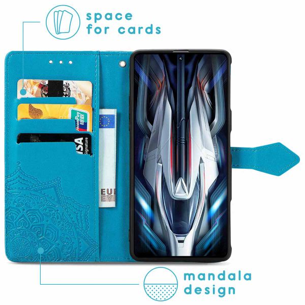 imoshion Etui de téléphone portefeuille Mandala Xiaomi Poco F4 GT 5G - Turquoise